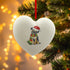 Border Terrier in Santa Hat Christmas Heart Bauble